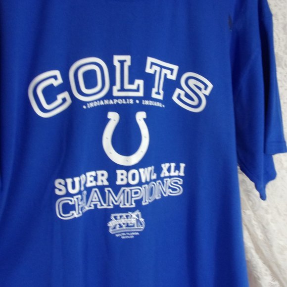 Colts Champion T Shirts Blue White Unisex… - Picture 2 of 3